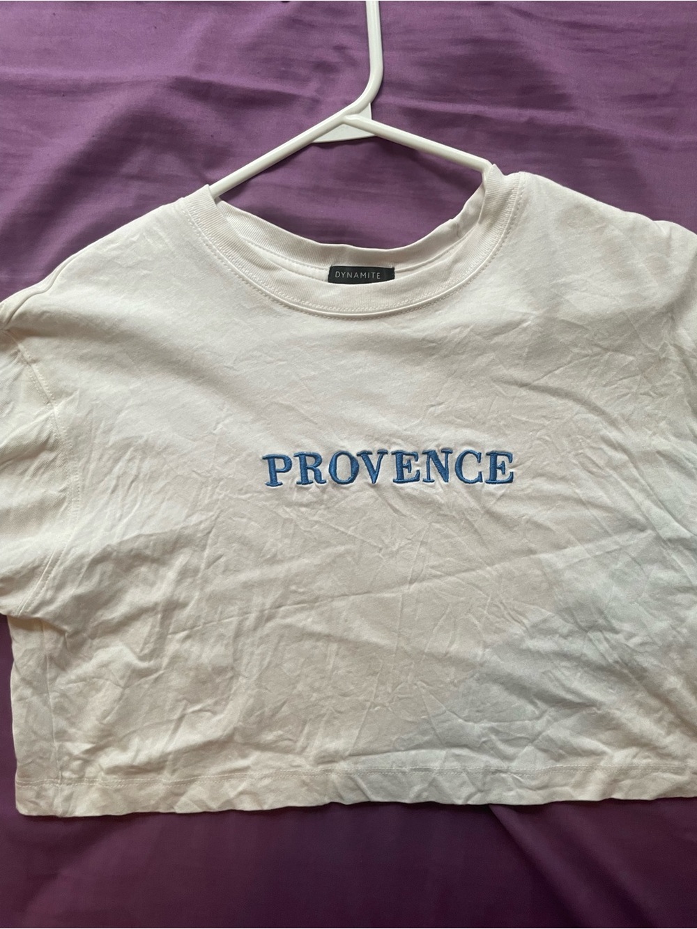 Dynamite White 'Provence' Cropped Tee-Shirt (100% coton)